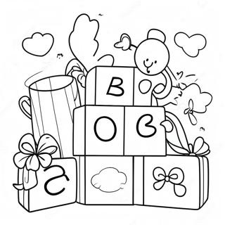 Fantastische Baby Shower Abc Blokken Kleurplaat 126757-60420