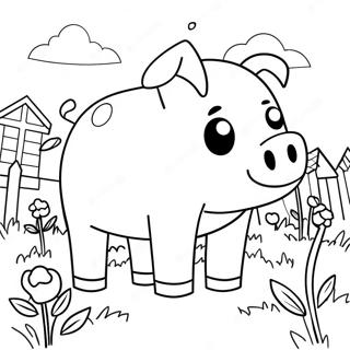 Schattig Minecraft Varken In Een Veld Kleurplaat 126832-60467