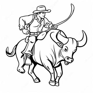 Wild West Stier Rijder Kleurplaat 126884-60506