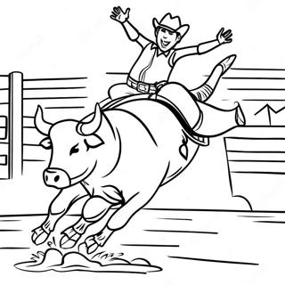 Spannende Stier Rijden Wedstrijd Kleurplaat 126885 60509