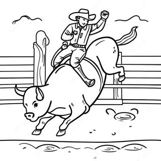 Spannende Stier Rijden Wedstrijd Kleurplaat 126885 60512