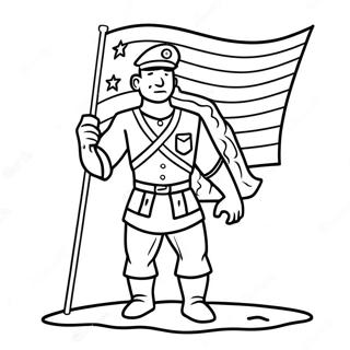 Dappere Veteraan Met Vlag Kleurplaat 127399 60909