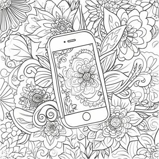 Chique Iphone Met Bloemmotieven Kleurplaat 127424-60931