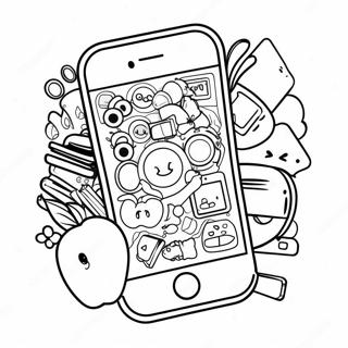 Iphone Omringd Door Leuke Stickers Kleurplaat 127425-60935