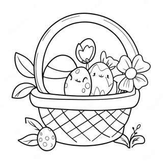 Charmante Paasmand Met Bloemen Kleurplaat 127451 60955