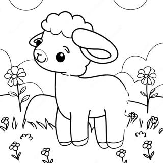 Schattig Lam In Een Weide Kleurplaat 127527-61133