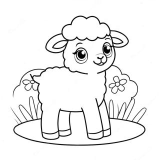 Fluffy Lam Met Bloemen Kleurplaat 127528-61139