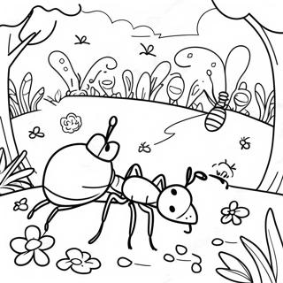 Kleurplaat Van Kleurrijke Mieren In Een Tuin 127758 61316