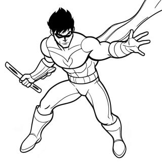 Nightwing Met Bo Staff Kleurplaat 127965-61479