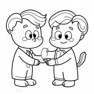 Speelse Personages Kleurplaat Handwassen 128275-61723