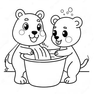 Schattige Dieren Kleurplaat Handen Wassen 128276-61726