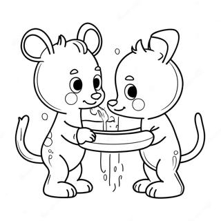 Schattige Dieren Kleurplaat Handen Wassen 128276-61728