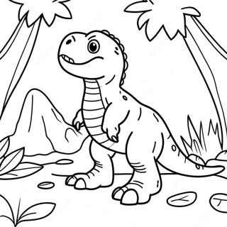 T Rex In Een Jungle Kleurplaat 1282 2273