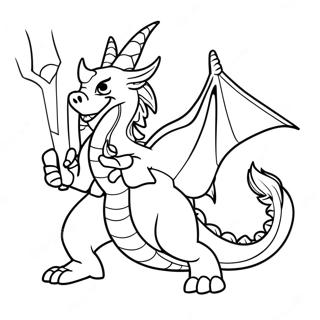 Dappere Draakmeester Met Zwaard Kleurplaat 128429-61841