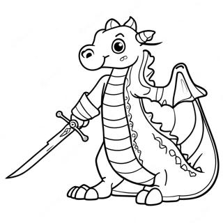 Dappere Draakmeester Met Zwaard Kleurplaat 128429-61842