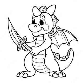 Dappere Draakmeester Met Zwaard Kleurplaat 128429-61843