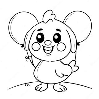 Schattige Speelgoed Chica Met Ballonnen Kleurplaat 128663-62017