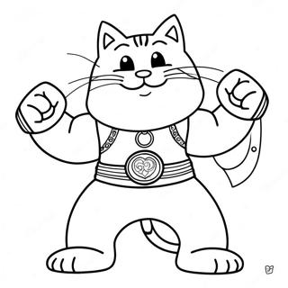 Meowscles Met Kampioenschapsriem Kleurplaat 129175 62422