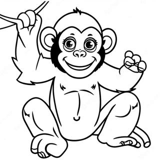 Speelse Chimpansee Kleurplaat 129713 62844