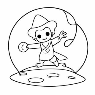 Speelse Sandman Met Een Maan Kleurplaat 129971-63045