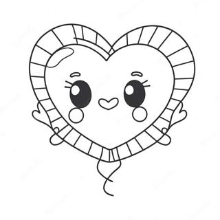 Schattige Hart Ballon Kleurplaat 130021-63080