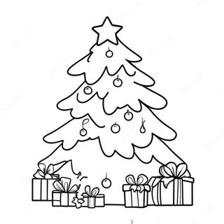 Sneeuwachtige Kerstboom Kleurplaat 13042 2857