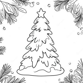 Sneeuwachtige Kerstboom Kleurplaat 13042 2858