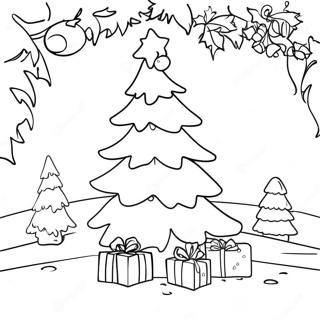 Sneeuwachtige Kerstboom Kleurplaat 13042 2859