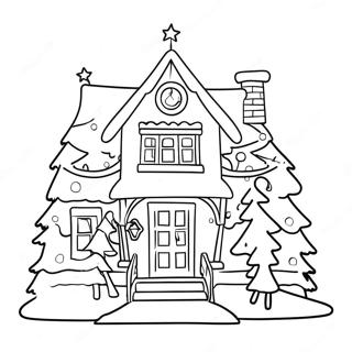 Feestelijke Kersthuis Kleurplaat 130432 63401