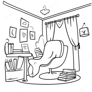 Gezellige Leeshoek Kleurplaat 130484 63448