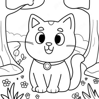 Natuur Kat In Een Kleurrijk Bos Kleurplaat 130688-63595