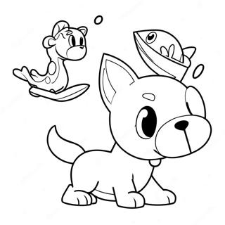 Speelse Ga Hond Ga Personages Kleurplaat 130843-63718