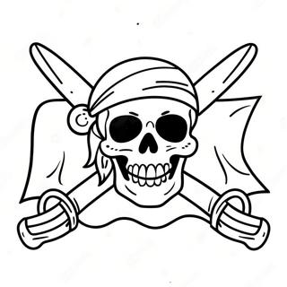 Kleurige Piratenvlag Kleurplaat 130923-63787