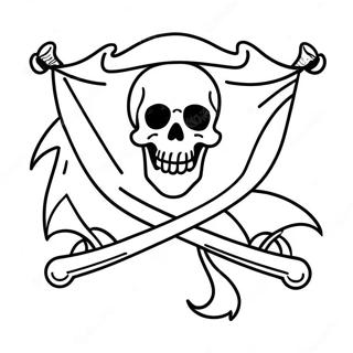 Kleurige Piratenvlag Kleurplaat 130923-63788