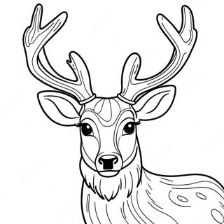 Buck Hert Met Geweien Kleurplaat 131231-64013