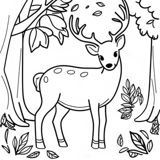Buck Hert Tussen Herfstbladeren Kleurplaat 131233 64021