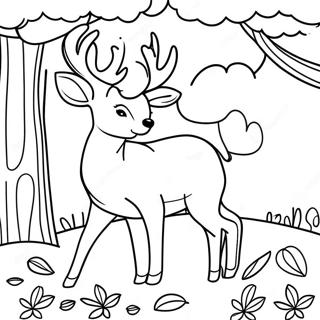 Buck Hert Tussen Herfstbladeren Kleurplaat 131233 64024