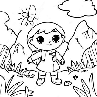 Avontuurlijke Grote Zus Die De Natuur Verken Kleurplaat 131307 64075