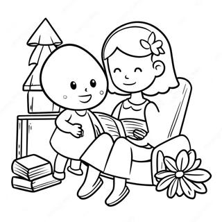 Grote Zus Die Een Verhaal Voorleest Kleurplaat 131308 64077