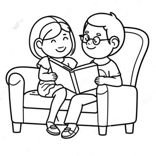 Grote Zus Die Een Verhaal Voorleest Kleurplaat 131308 64079