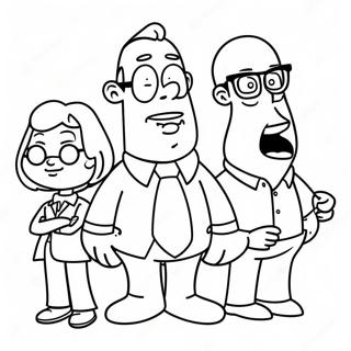 Grappige American Dad Personages Kleurplaat 131486-64210