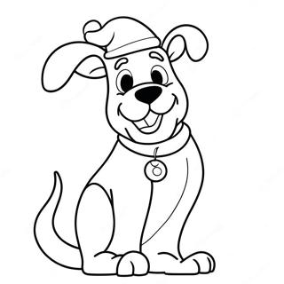 Scooby Doo In Kerstmuts Kleurplaat 131512-64230