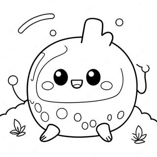 Blije Tamagotchi Aan Het Spelen Kleurplaat 131643-64338