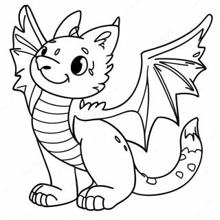 Majestueuze Kat Draak Met Vleugels Kleurplaat 131719-64394