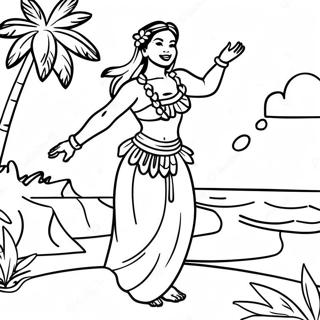 Hula Danser Aloha Kleurplaat 132029 64633