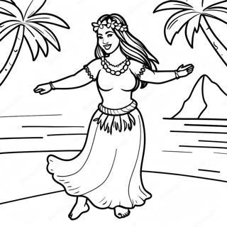 Hula Danser Aloha Kleurplaat 132029 64635