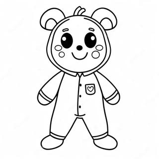 Grappige Pyjama Personage Kleurplaat 132337-64884