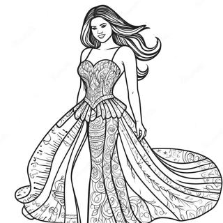 Selena Gomez In Een Sprankelend Jurk Kleurplaat 132438-64958