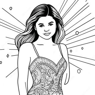 Selena Gomez In Een Sprankelend Jurk Kleurplaat 132438-64960