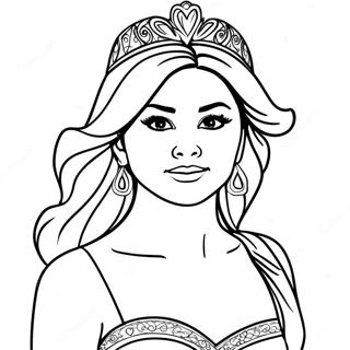 Selena Gomez Als Een Disney Prinses Kleurplaat 132439-64962